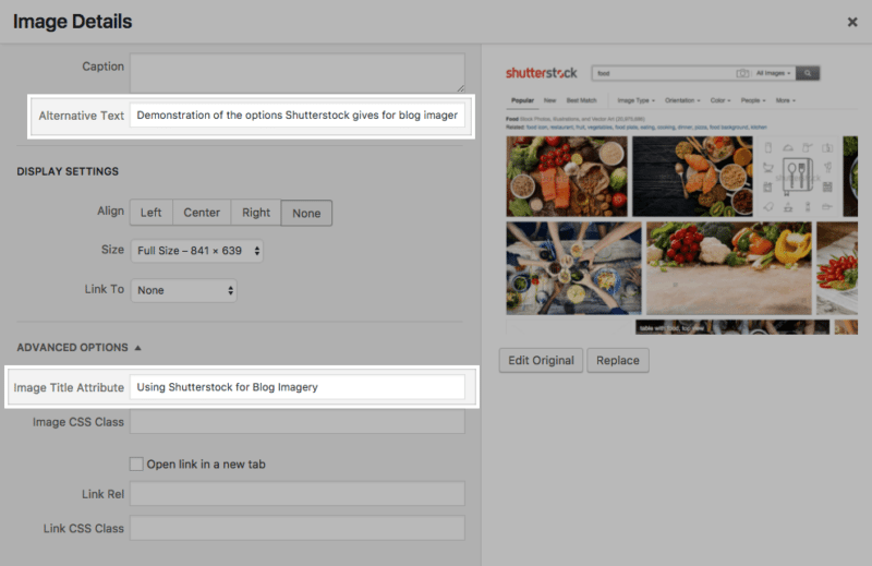 How to edit alt tags and the image title in wordpress