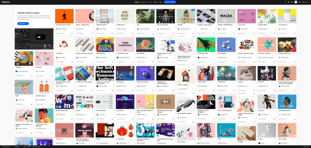 Our Favourite Sites for finding Web Design Inspiration - Behance