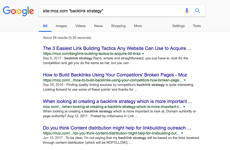 Here's how to use the site: Google search operator