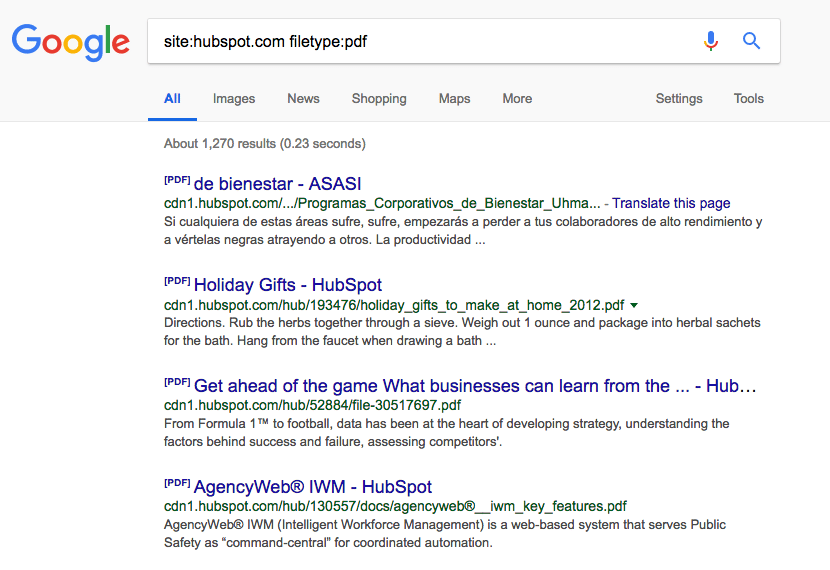 Here's how to use the filetype google search operator