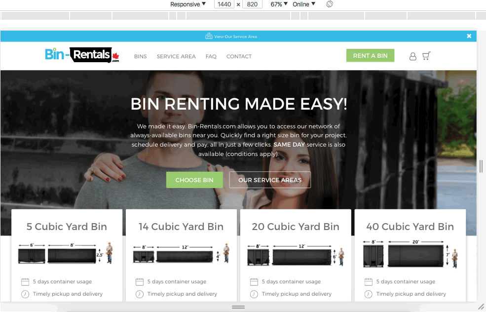 Example of responsive design