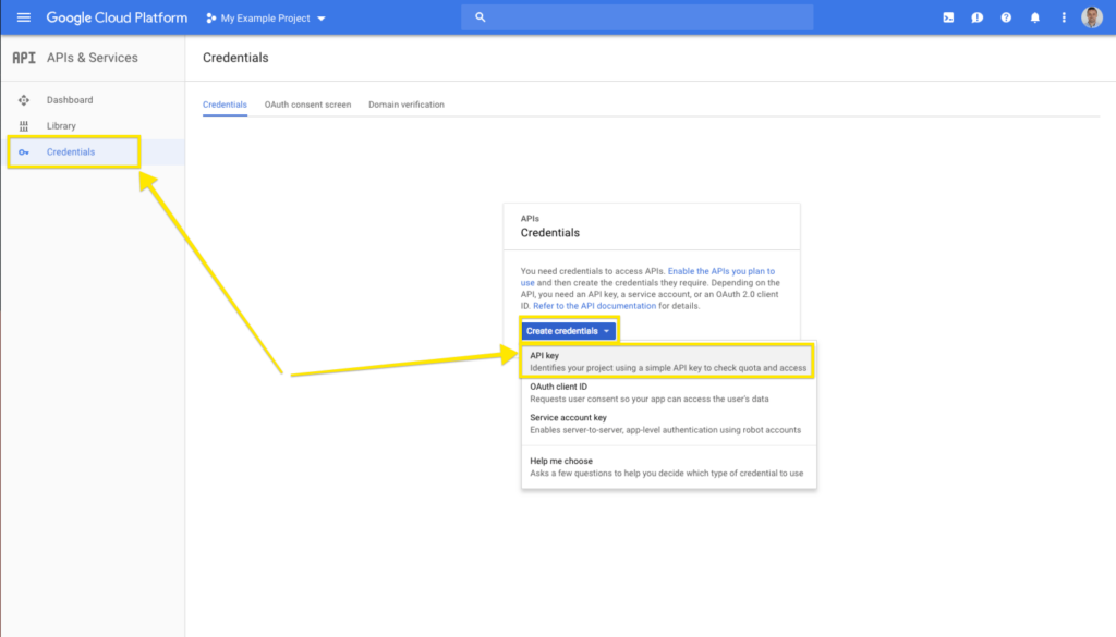 Google Maps Create API Key