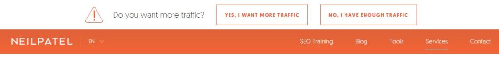microcopy in website header